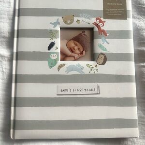 Baby's First Years Memory Book - Gray and White